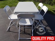 Party package 1 folding table (152 cm) + 4 chairs