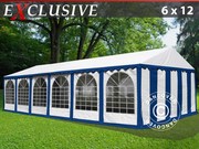 Marquee Plus 6x12 m PVC blue/white