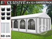 Sale! Marquee Plus 6x12 m PVC Grey/white 