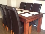 Dinning room table and 6 real leather chairs
