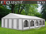 Marquee 5x12 m PVC grey/white