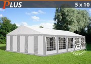 Marquee PLUS 5x10 m PE, grey/white