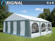 Marquee 6x6 m PVC,  grey/white