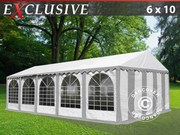 Marquee 6x10 m PVC grey/white