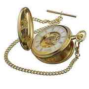 POCKET WATCH - JEAN PIERRE Gold Double/Full/Twin Hunter Skeleton Pocke
