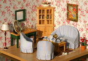 1:12 Lot 7 Dollhouse Miniature Vintage Living Room set Bed Room Sofa