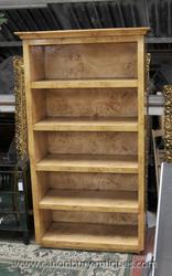  Art Deco Open Bookcase Blonde Walnut Shelf Bookcases