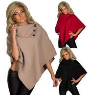 Ladies Wool Poncho | Women’s Asymmetrical Top Cape
