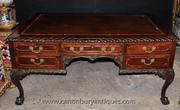 Antique Chippendale Mahogany Writing Desk Table Bureau 1920