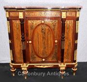 French Red Boulle Sideboard Cabinet Buhl Marquetry Server Louis XVI