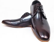 Men's CATESBY PLAIN 3 EYE Oxblood Smart Office Real Leather Shoes UK