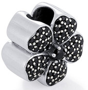 Sumerflos 925 Sterling Silver Sparkling Apple Blossom Charms beads