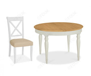 Bentley Designs Dining Table with X Back Leather Chairs