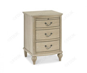 Bentley Designs Bordeaux Chalk Oak 3 Drawer Night Stand 