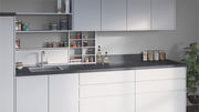 Grey Laminate Kitchen Square Edge Worktop and Breakfast Bar Topdoors
