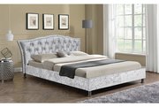 SLEEP DESIGN GEORGIO CRUSHED VELVET BED FRAME SILVER