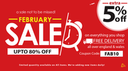 UP TO 80% + FLAT 5% OFF on All Furniture | February Furniture Sale