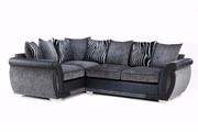Get Beautiful Mulberry Faux Leather & Velvet fabric Corner Sofa