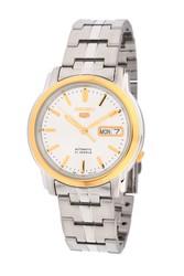 Seiko SNKK72K1 Mens Stainless Steel Seiko 5 Automatic Silver Tone Dial