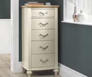 Buy Bentley Designs Montreux Pale Oak and Antique White 5 Drawer Tall