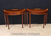 Pair Mahogany Console Tables Hepplewhite