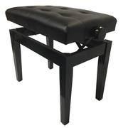 SONATA ADJUSTABLE PIANO STOOL WITH WOODEN HANDLES,  POLISHED EBONY