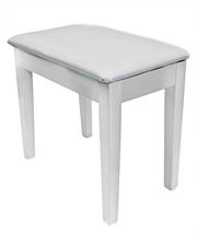 PRELUDE PIANO STOOL WITH BOOK STORAGE,  SATIN WHITE