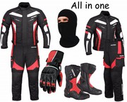 (Red) 6 Packs Design Suit - Jacket + Trouser + Gloves + Boots (Long)