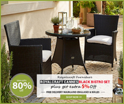 Reduce Price !! Royalcraft Cannes Black Bistro Set | Outdoor Furniture