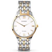 Sekonda Classic White Dial Two Tone Stainless Steel Bracelet Gents Wat
