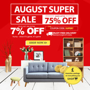 August Super Sale | Up to 75% Off + Flat 7% Off On All Furniture
