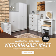 Welcome Victoria Grey Matt Bedroom Furniture Sale | Wardrobes