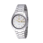 Seiko Men’s Stainless Steel Bracelet White Dial Day Date Watch Snxg47k
