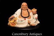 Chinese Happy Buddha - Qing Porcelain Buddhist Statue