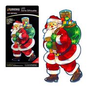 Battery Operated Santa Metallic Window Silhouette