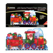 Battery Operated Santa -Train Metallic Silhouette