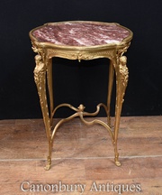 French Side Table - Ormolu Gilt Maiden Legs
