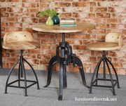 Indian Hub Cosmo Industrial Wooden Chair (Pair)