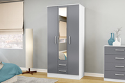 Birlea Furniture Lynx 3 Door 2 Drawer Wardrobe with Mirror