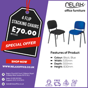 Buy 4 Flip Stacking chairs in only £70