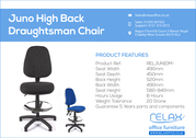 Juno High Back Draughtsman Chair