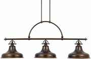 Emery 3 Light Island Chandelier - Weathered Brass 