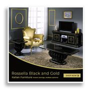 Rossella Black and Gold Italian Furniture at Furniture Direct UK