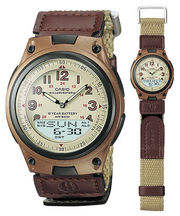 Casio Men's Analogue/Digital Fabric Strap Watch AW-80V-5BVD