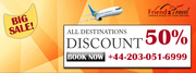 Mega Sale On Flights to All Destinations from UK +44 203 051 6999