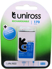 Uniross Rechargeable PP3 (9V/R22) Battery