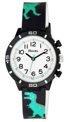 Ravel Children's Silicone Rugged Dinosaur Watch – Black
