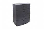 Buy Lussuria High Gloss Grey Walnut Wood Tall Chest Of Drawers		