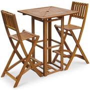 VIDAXL 3 PIECE BISTRO SET SOLID ACACIA WOOD