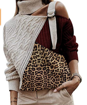 Women Turtleneck Cut Out Cold